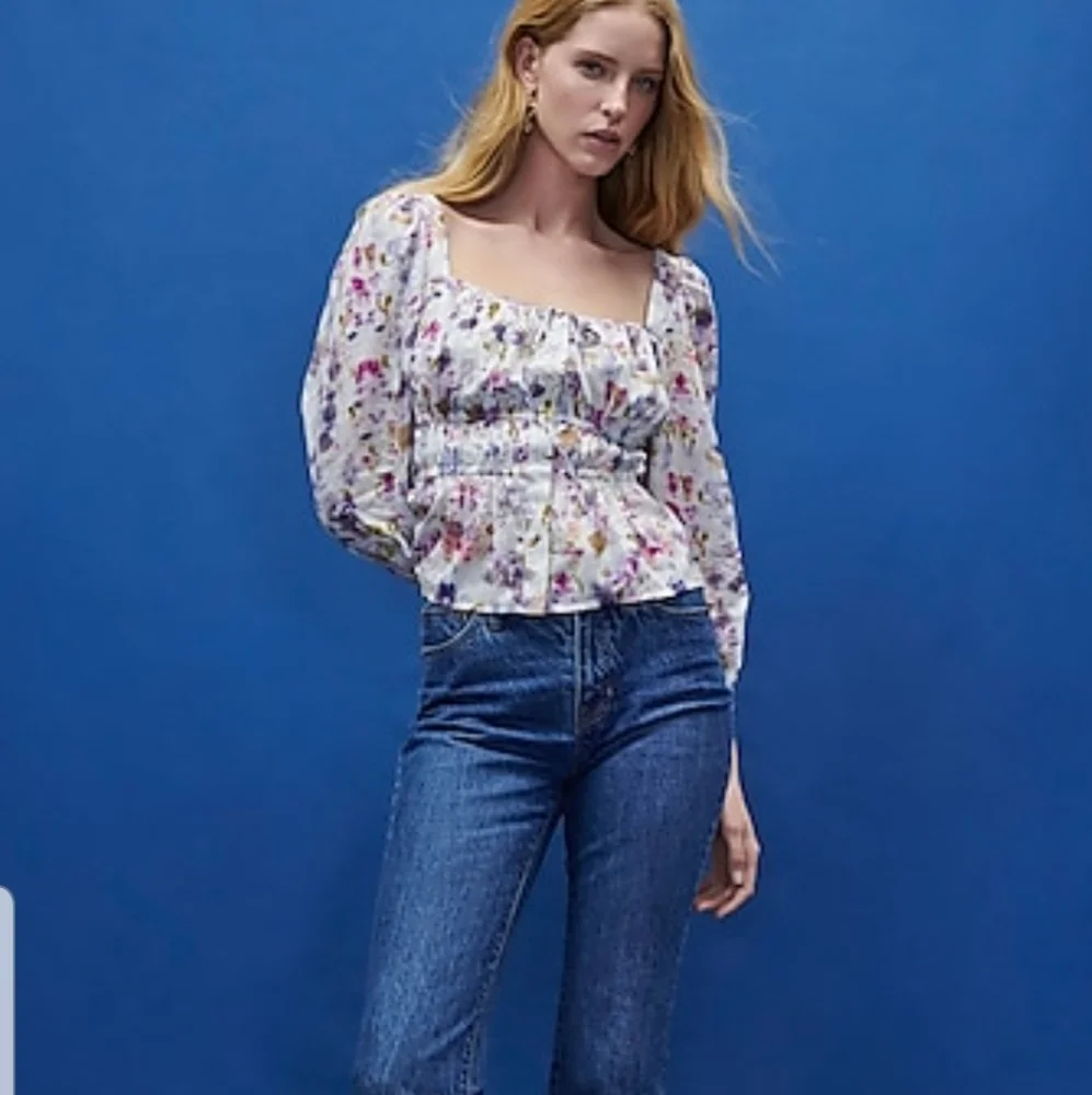Flora Obscura X J.Crew Cinched Waist Top in Kaleidoscope Floral NWT